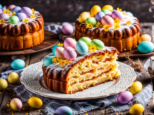 Tradizionale pasqua di cottura di torte dolci per la festa