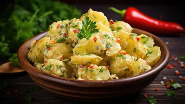Tradizionale tedesco Insalata di patate piccante Kartoffelsalat
