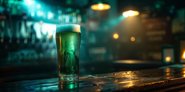 Tradizione irlandese Illustrazione di birra verde per le festività del giorno di San Patrizio