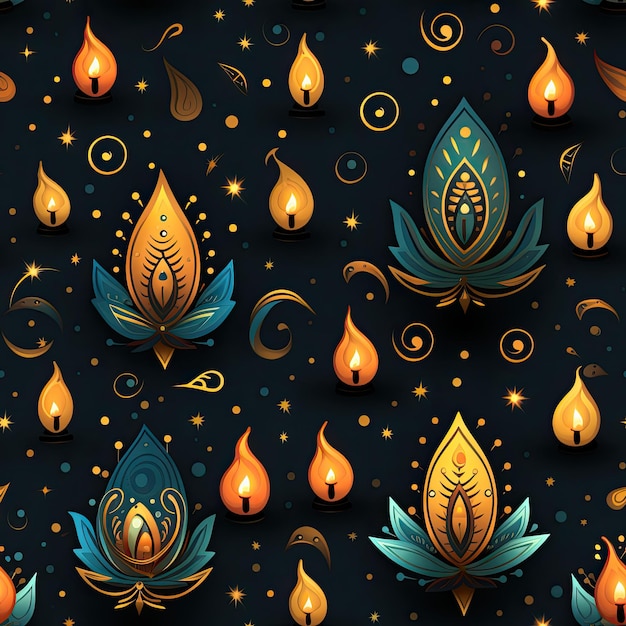 Tradizione luminosa Illustrazione luminosa del tema di Diwali