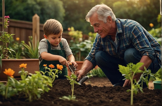 Tradizioni di giardino PadreFiglio Piantagione