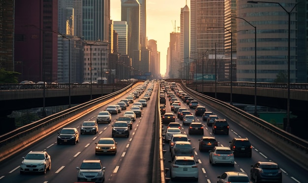 traffico cittadino sull'autostrada