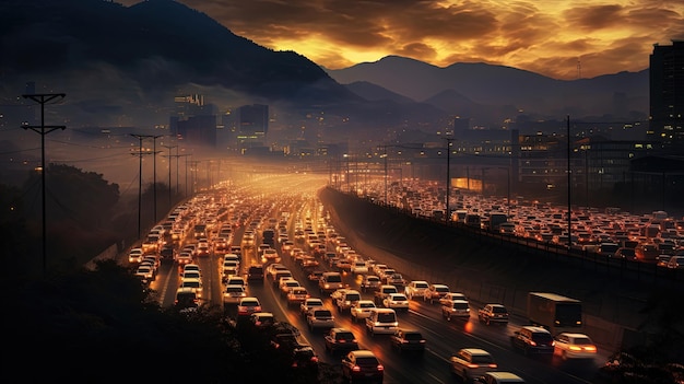 traffico in autostrada di notte