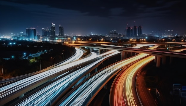 Traffico su autostrada di notte