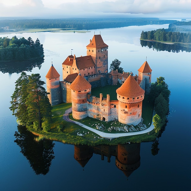 Trakai Timelessness Perspettiva aerea dello splendore storico