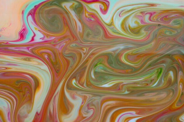 Trama di arte fluida. Fondo multicolore astratto su liquid