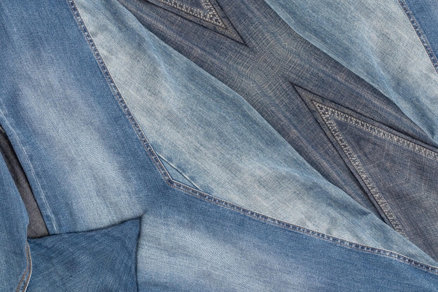 Trama di jeans denim blu tradizionale squallido