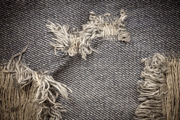 Trama di jeans denim strappato Vitage.