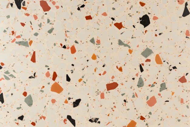 Trama di marmo terrazzo Pavimento a mosaico con pietre naturali Illustrazione AI generativa