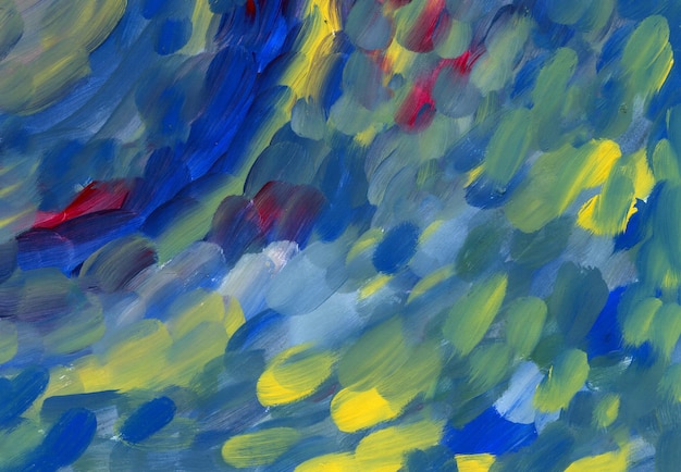 Trama di pittura a olio acrilico giallo blu