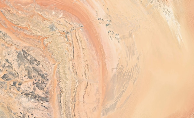 trama di vista dall'alto satellitare sul sahara