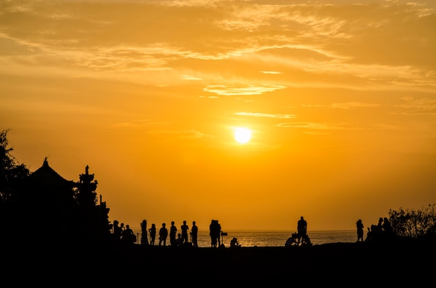 Tramonto a Pura Batu Bolong - lotto di Tanah, Bali, Indonesia