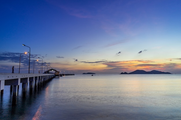 Tramonto al banco della Tailandia