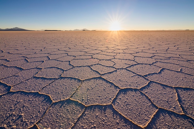 Tramonto al Salar de Uyuni Aitiplano Bolivia