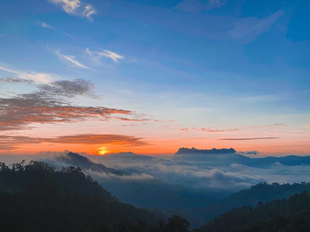 Tramonto del cielo Sfondo di carta da parati bellissimo paesaggio drammatico in tempo crepuscolare