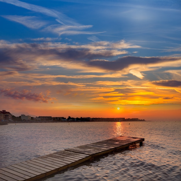 Tramonto della spiaggia di Denia Alicante mediterranea Spagna