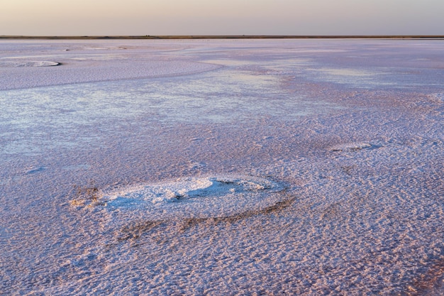 Tramonto Genichesk lago salato rosa Ucraina