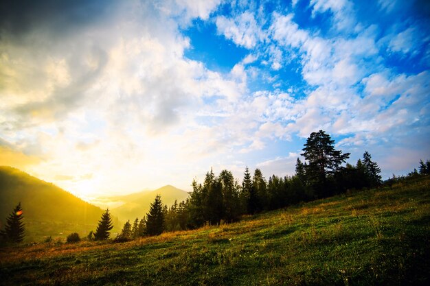 Tramonto in montagna