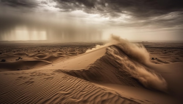Tramonto maestoso sulle dune di sabbia increspate Africa generato da AI