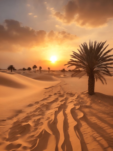 Tramonto nel deserto Tramonto nel deserto a Dubai, Emirati Arabi Uniti