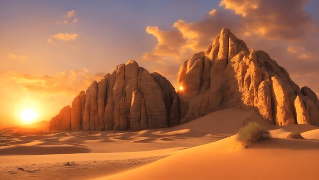 Tramonto nel deserto Tramonto nel deserto a Dubai, Emirati Arabi Uniti