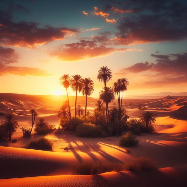 tramonto nel deserto