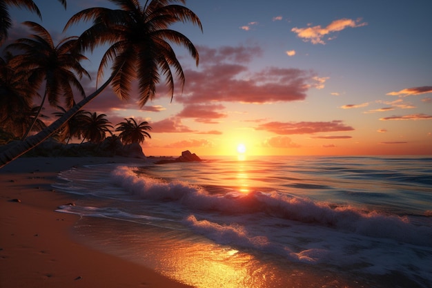 Tramonto su spiagge paradisiache