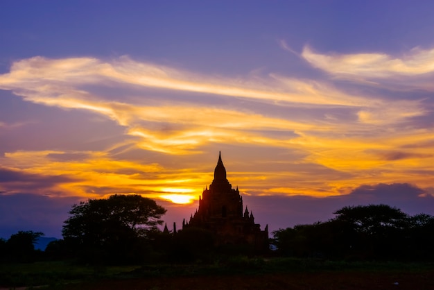 Tramonto sui templi buddisti asiatici