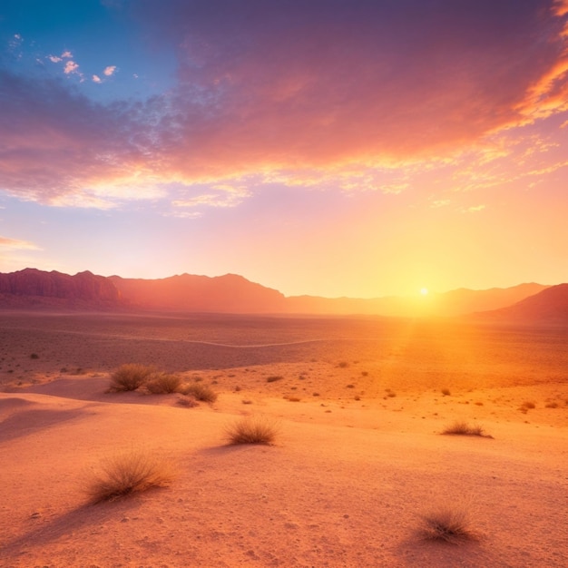 tramonto sul deserto