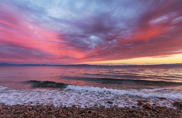 tramonto sull&#39;isola