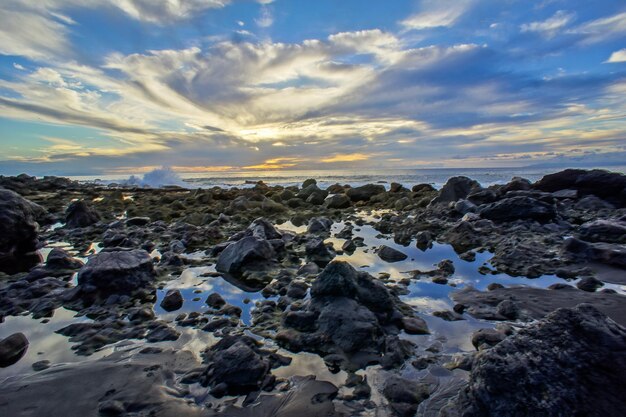 Tramonto sull'Oceano Atlantico a Tenerife Canarie Spagna