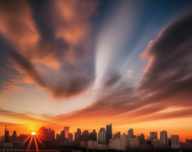 tramonto sulla città