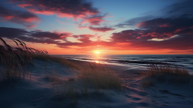 tramonto sulla spiaggia delle dune