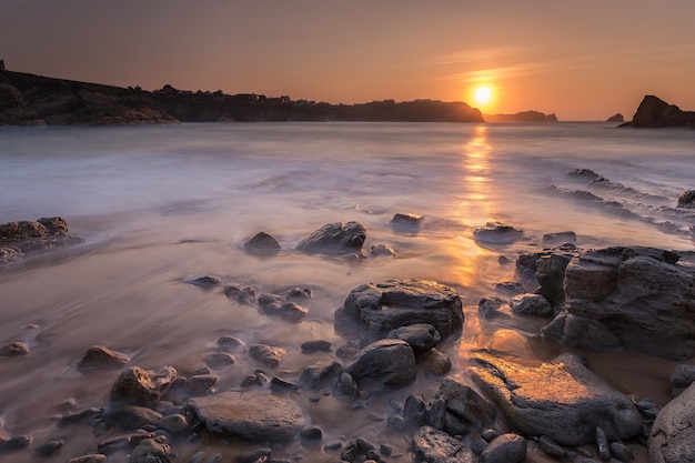 Tramonto sulla spiaggia di Portio.