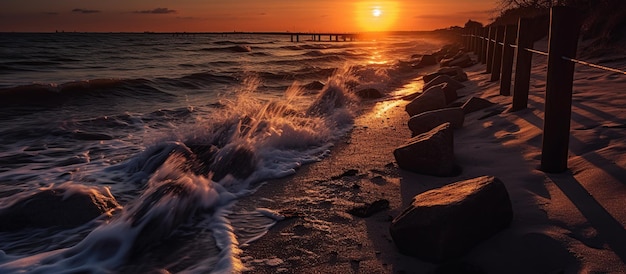 Tramonto sulla spiaggia