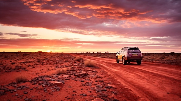 tramonto sulla strada nel deserto del parco nazionale di Namib Kluft