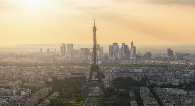 Tramonto sullo skyline di Parigi dalla torre di Montparnass