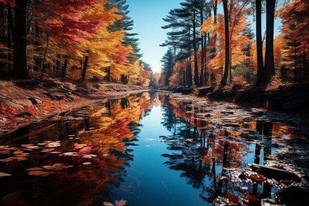 Tranquil_forest_pond_reflecting_colorful_au_411jpg