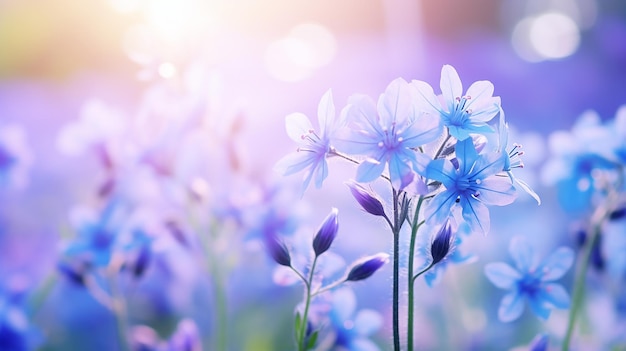 Tranquilli fiori di campo blu in natura