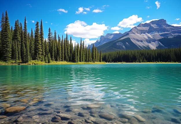 Tranquillità riflessiva Parco nazionale del lago Briesen Banff