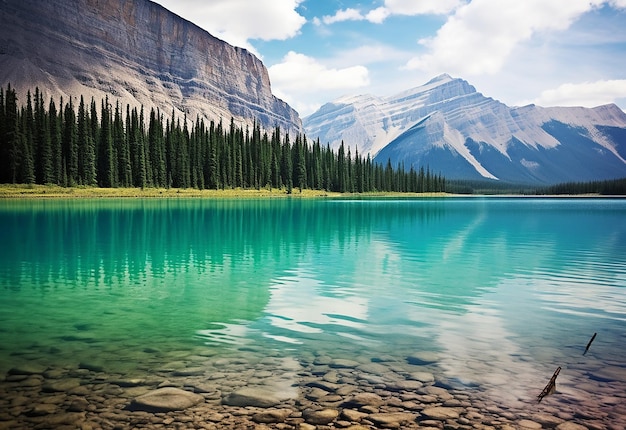 Tranquillità riflessiva Parco nazionale del lago Briesen Banff