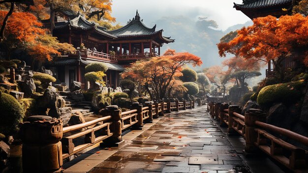 Tranquillità senza tempo Viste panoramiche del tempio Shaolin a Dengfeng