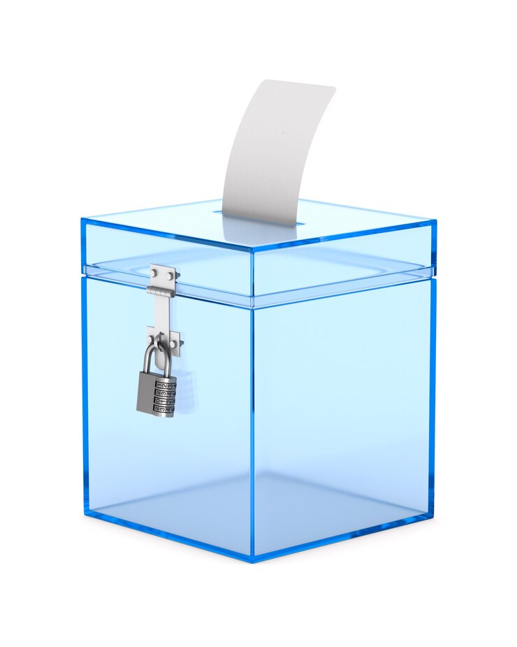 Photo transparent voting box. isolated 3d rendering