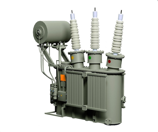 Trasformatore isolato su sfondo bianco Modello 3d