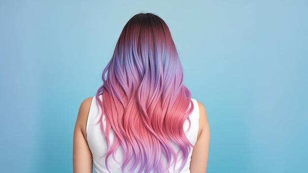 Trasformazione dei capelli Ombre o Balayage Stile di capelli dalla parte posteriore