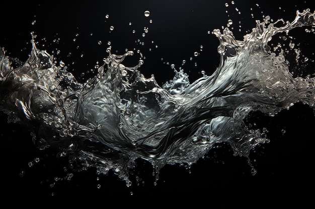 trasparente_piccola_acqua_splashes_on_a_black_background