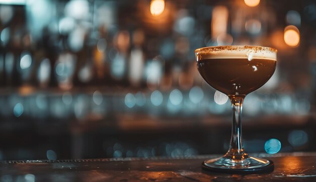 Trasportati in un'epoca passata con un classico gin espresso martini.