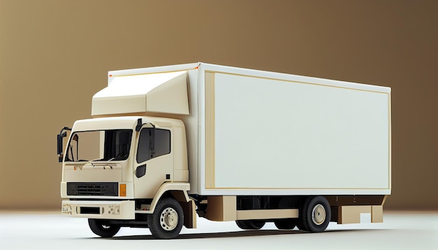 Trasporto di merci con semirimorchio che consegna container di carico generativa AI