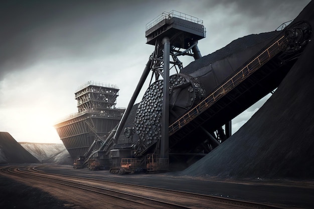 Trasporto di pietre di carbone trasportatore a nastro per miniera a cielo aperto presso la fabbrica dell'industria mineraria