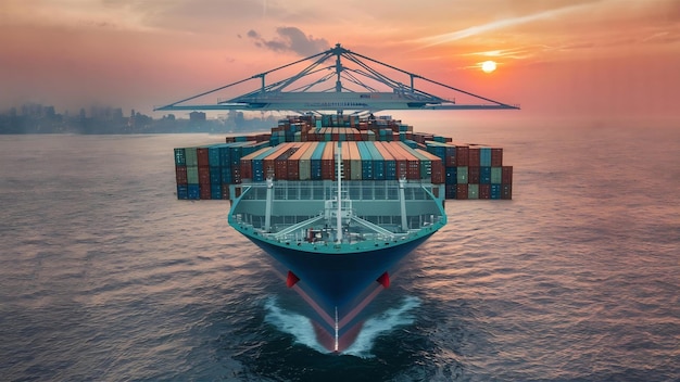 Trasporto e logistica di navi cargo contenitori e aerei cargo